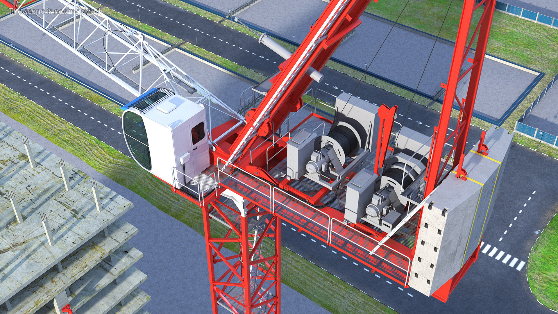 Tower Crane Rigged for Cinema 4D 3D