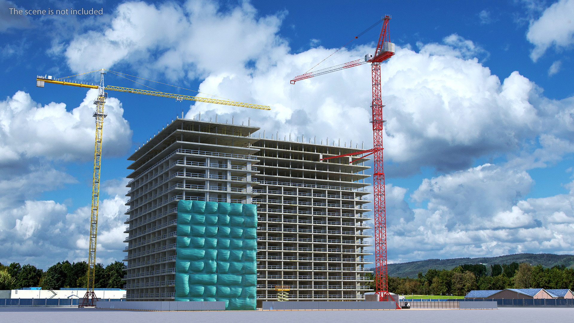 Tower Crane Rigged for Cinema 4D 3D