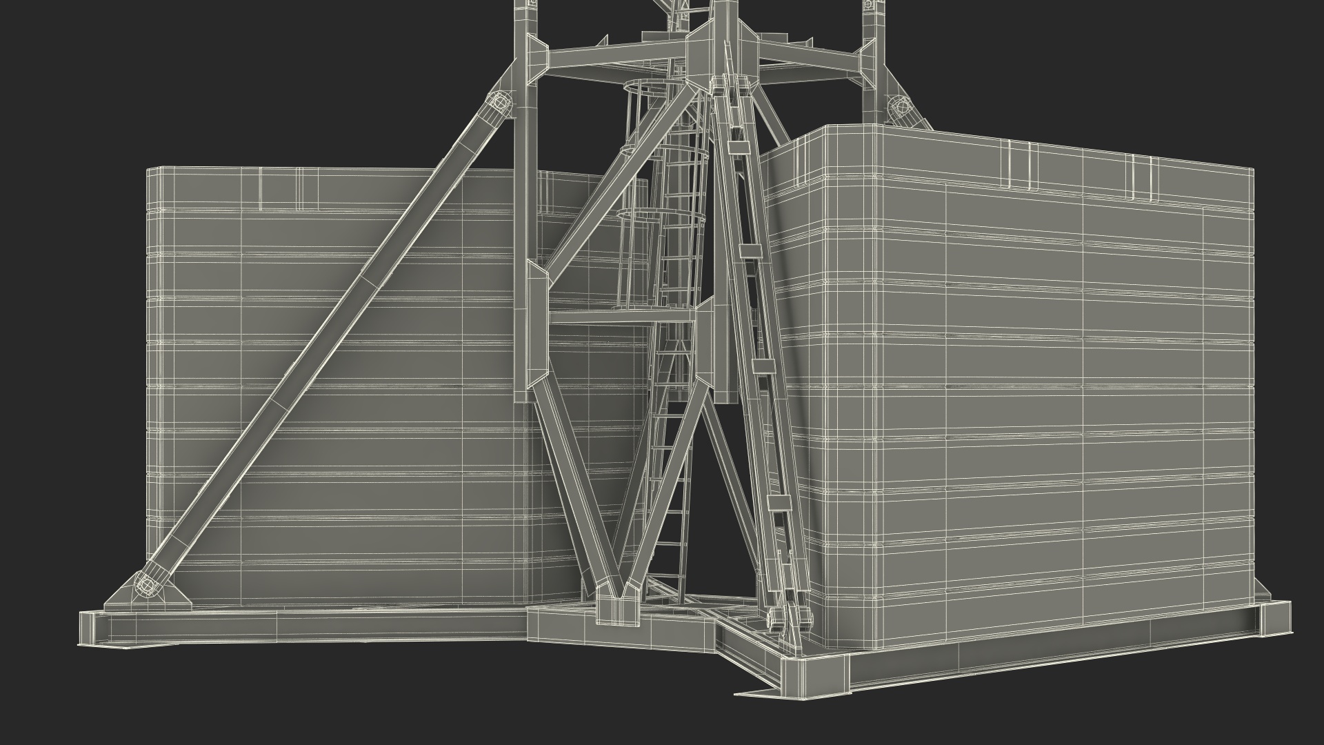 Tower Crane Rigged for Cinema 4D 3D