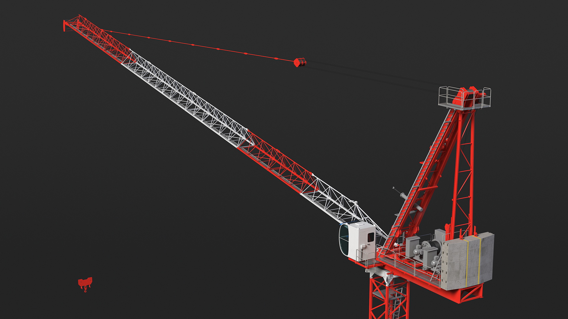 Tower Crane Rigged for Cinema 4D 3D