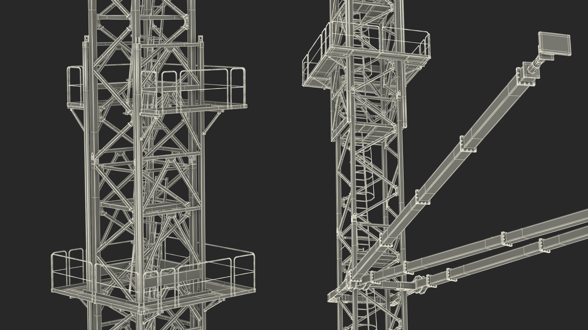 Tower Crane Rigged for Cinema 4D 3D