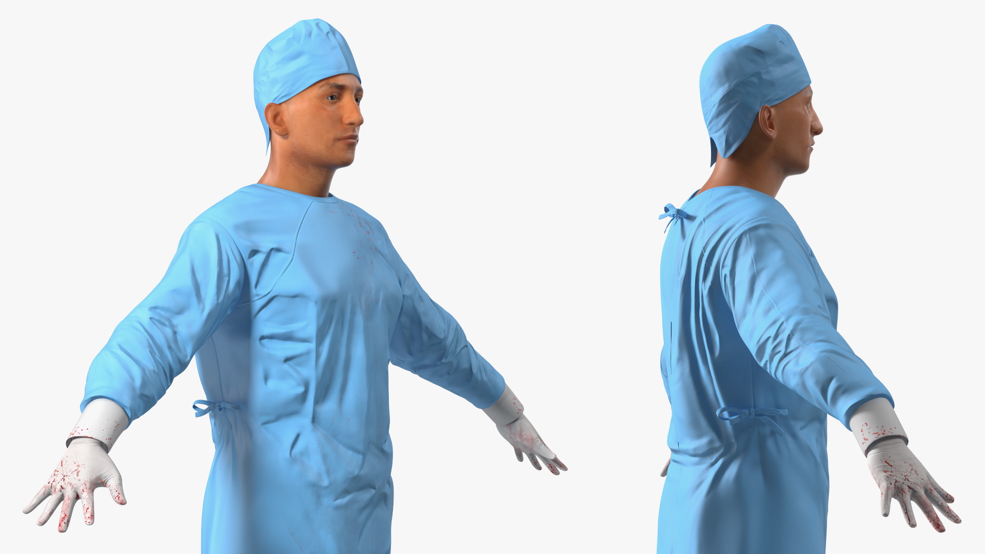 3D Blood Stained Surgeon Doctor model