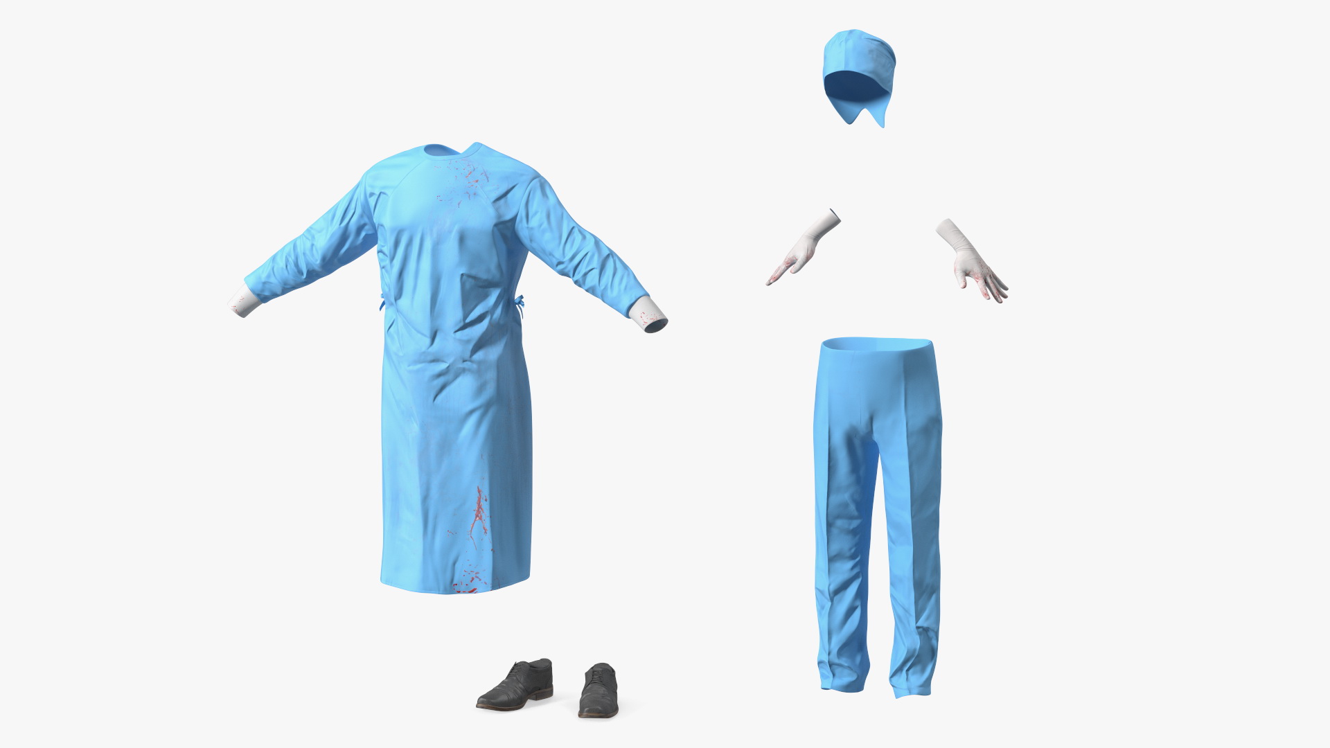 3D Blood Stained Surgeon Doctor model
