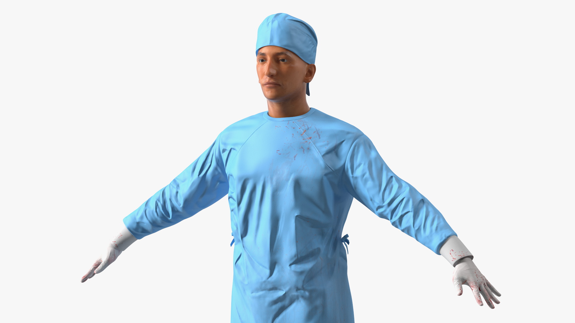 3D Blood Stained Surgeon Doctor model