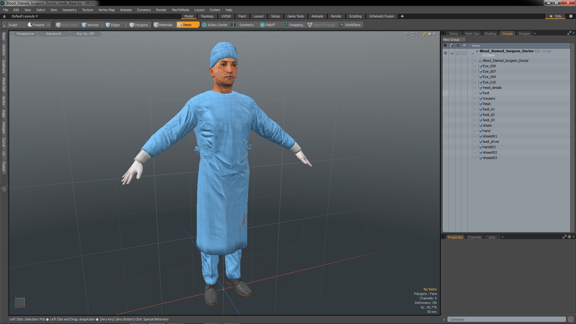 3D Blood Stained Surgeon Doctor model