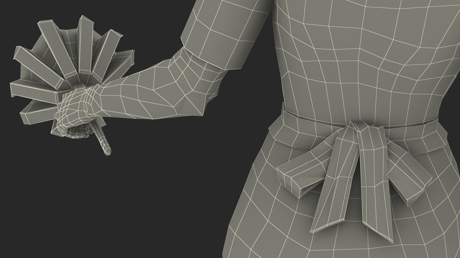 Dark Skinned Black Maid Standing Pose 3D