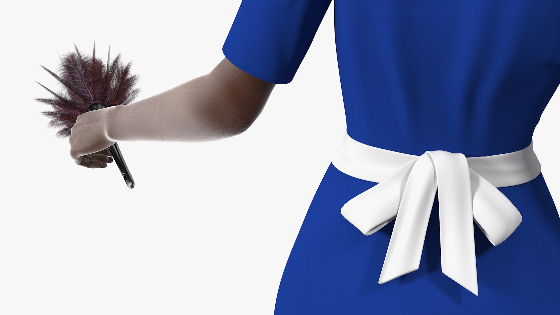 Dark Skinned Black Maid Standing Pose 3D