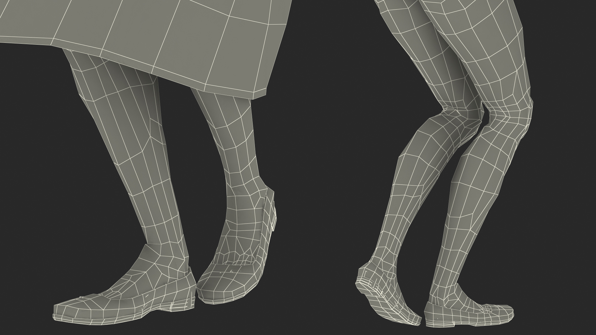 Dark Skinned Black Maid Standing Pose 3D