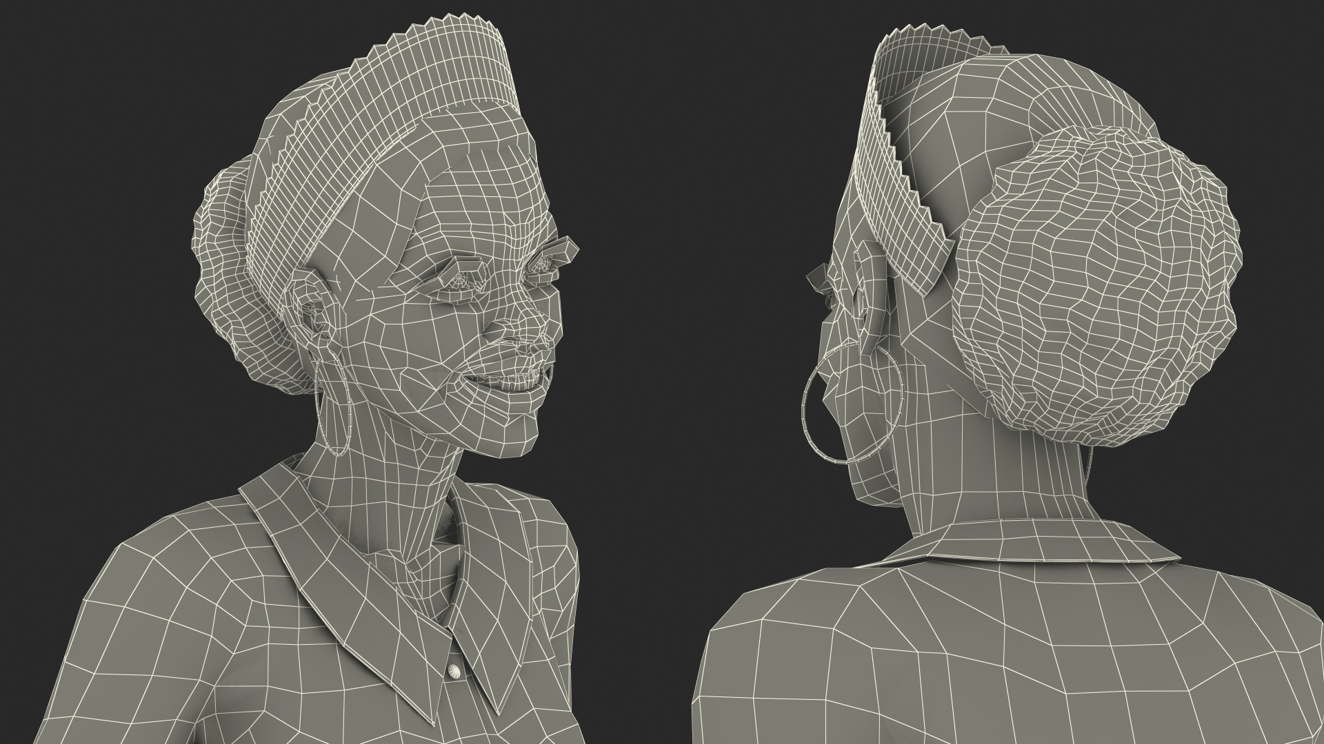 Dark Skinned Black Maid Standing Pose 3D