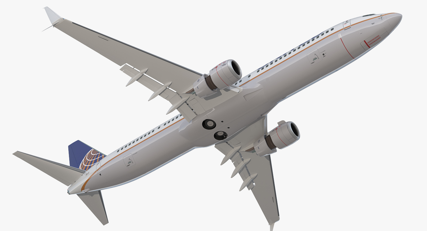 3D Boeing 737 900 with Interior and Cockpit United Airlines Rigged model