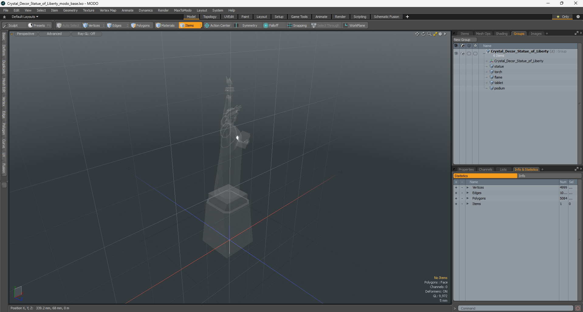 3D Crystal Decor Statue of Liberty