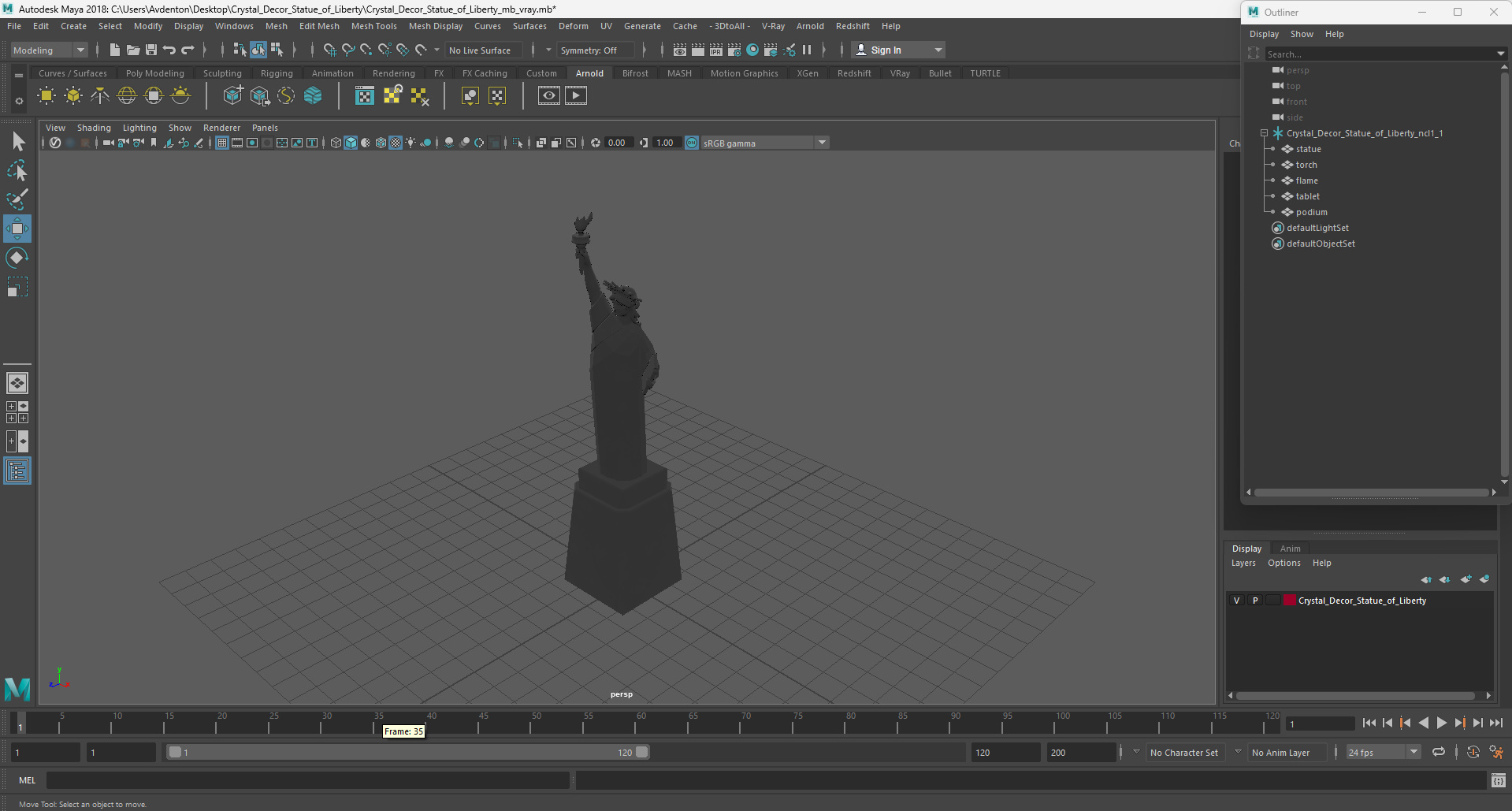 3D Crystal Decor Statue of Liberty