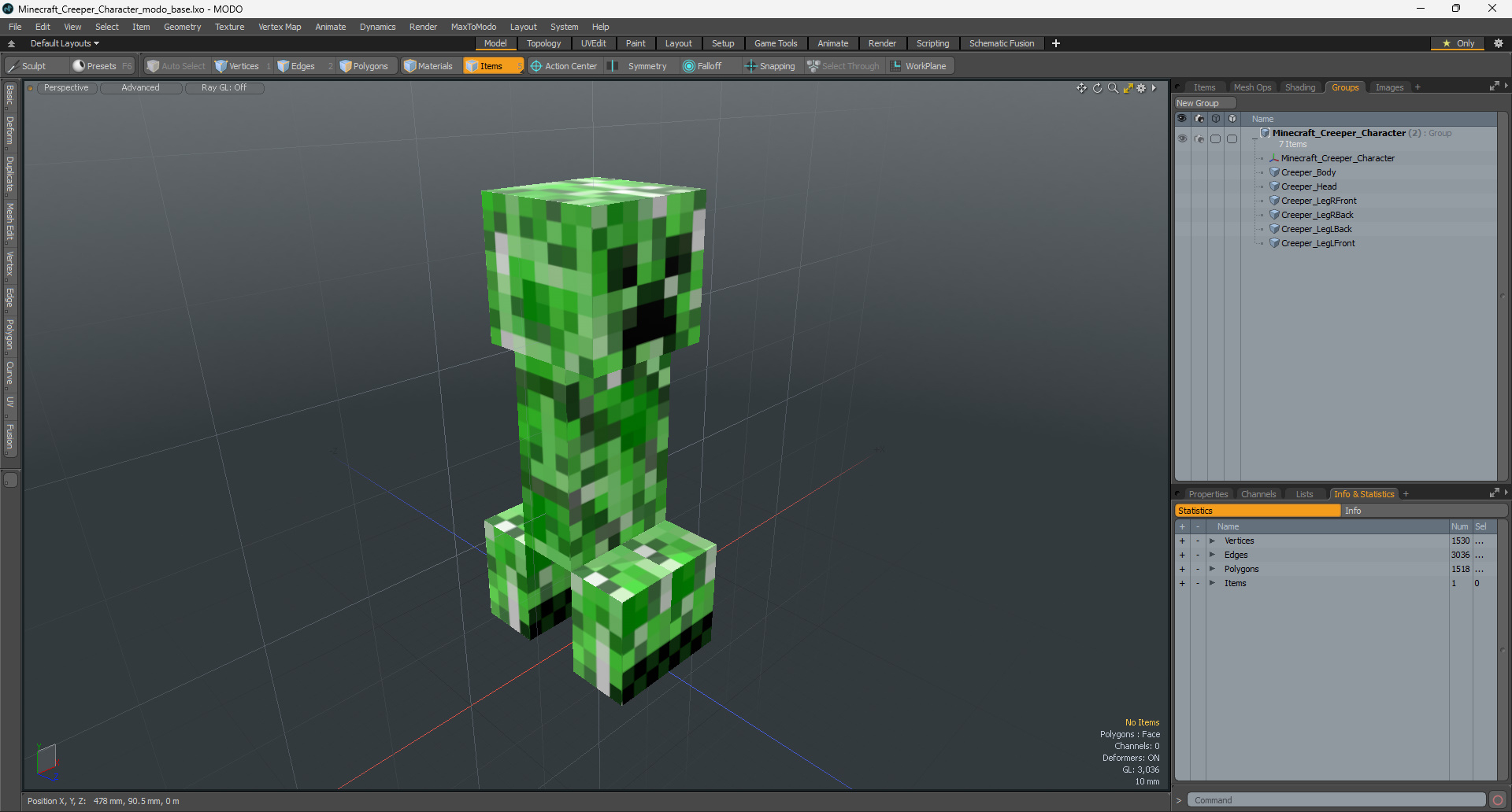 Minecraft Creeper Character 3D