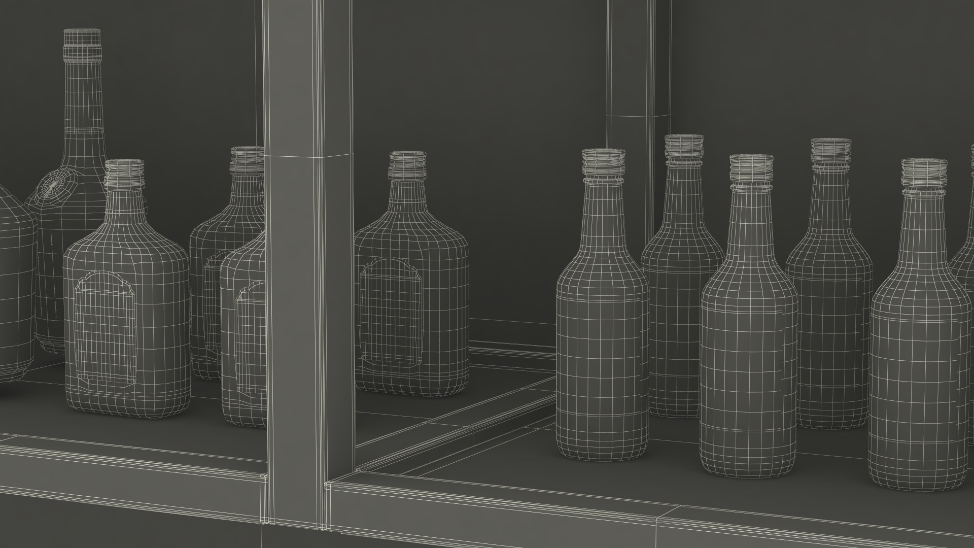 3D model Modern Bar Counter Filled