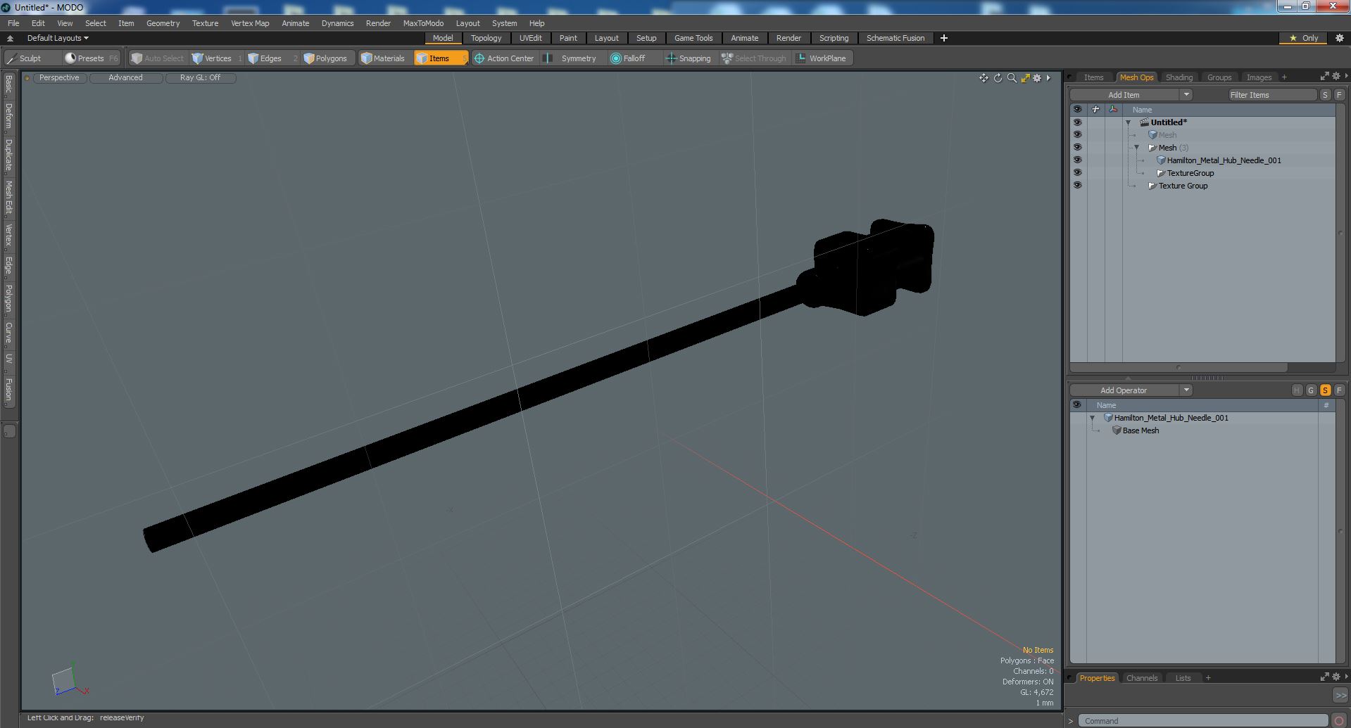 3D model Hamilton Metal Hub Needle