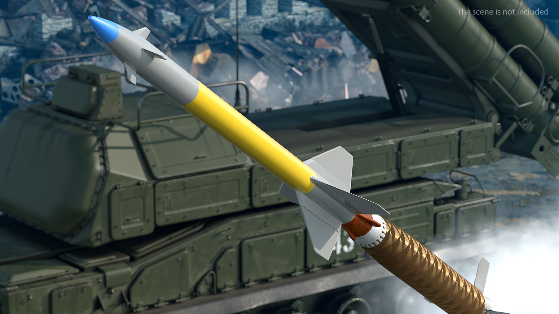 Pantsir S1 Two-Stage Missile 57E6E 3D model