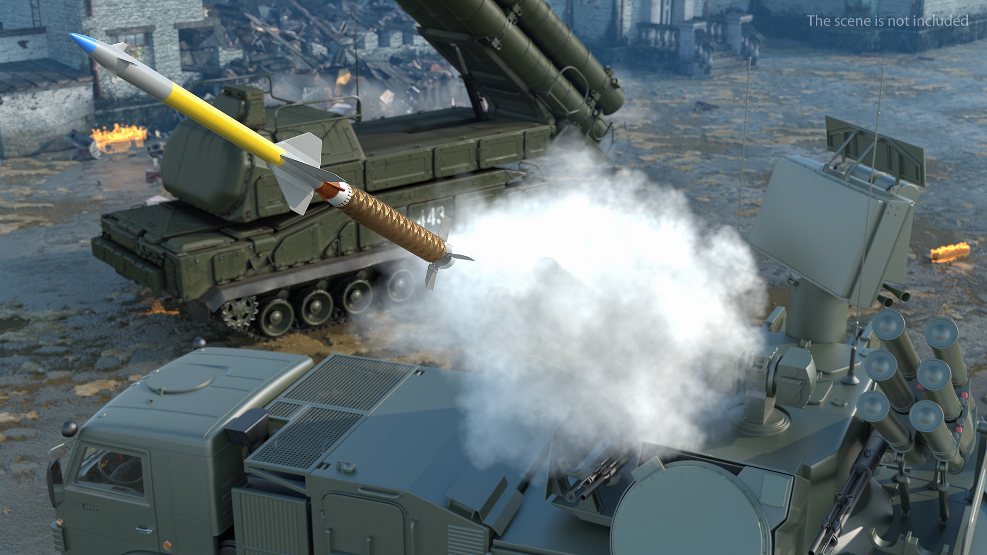 Pantsir S1 Two-Stage Missile 57E6E 3D model