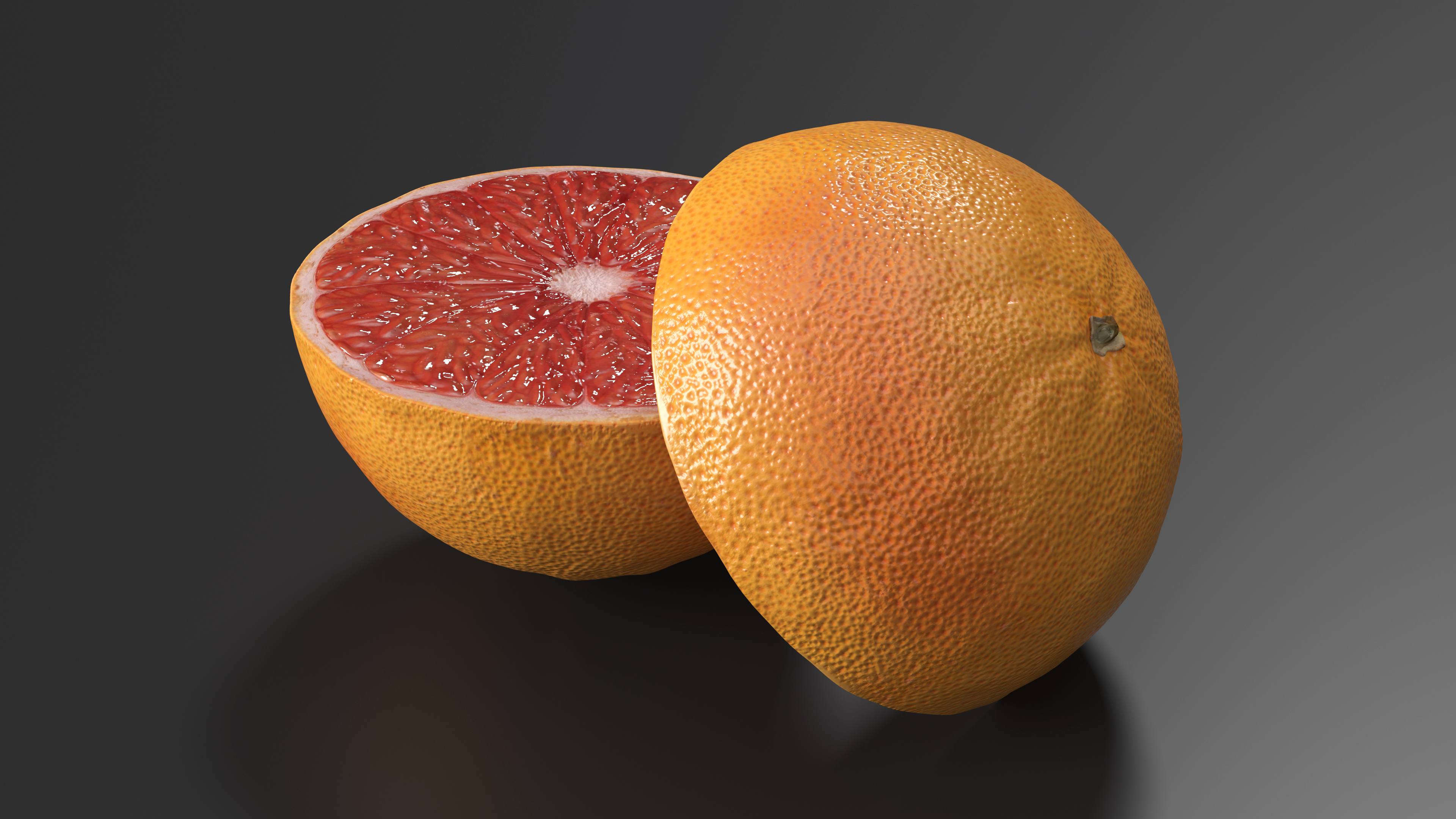 3D model Grapefruit Citrus Fruit Cut in Half
