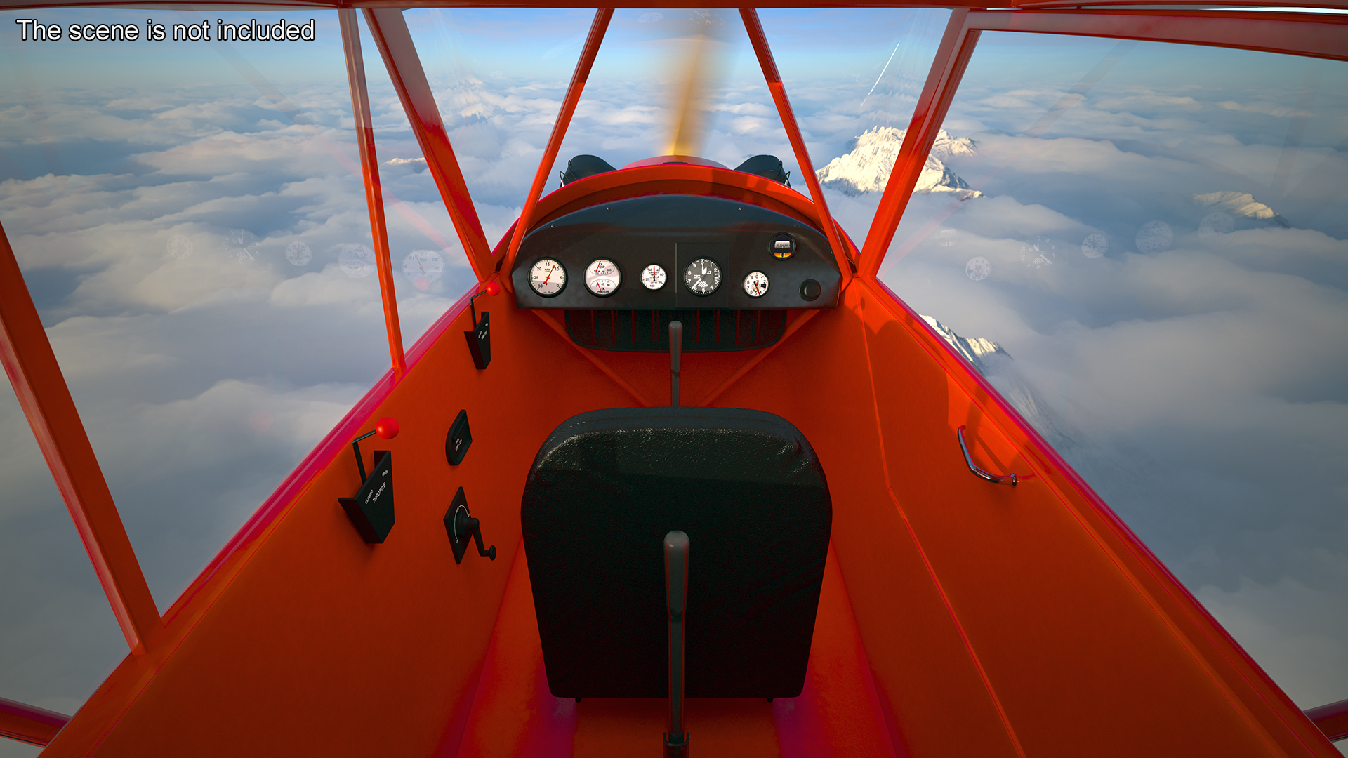 3D Classic Monoplane Aircraft Piper J-3