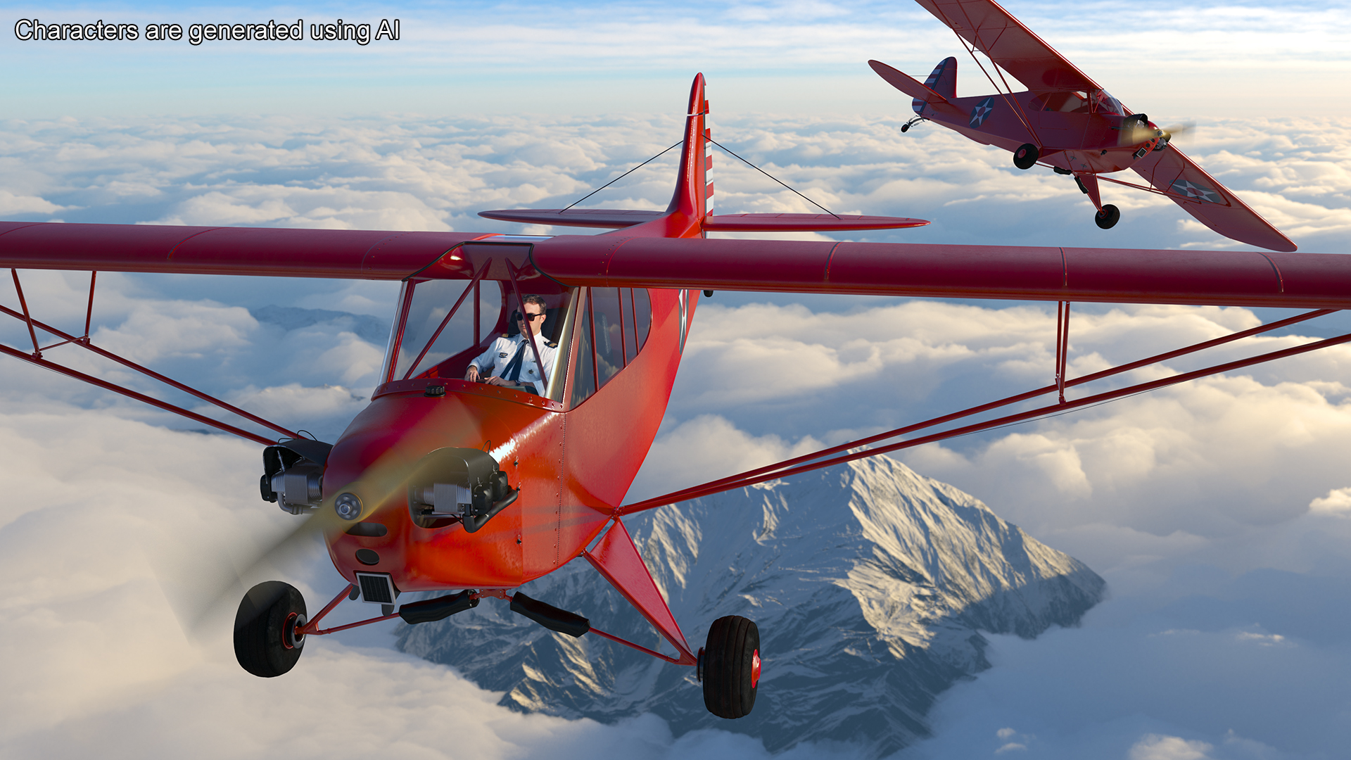 3D Classic Monoplane Aircraft Piper J-3