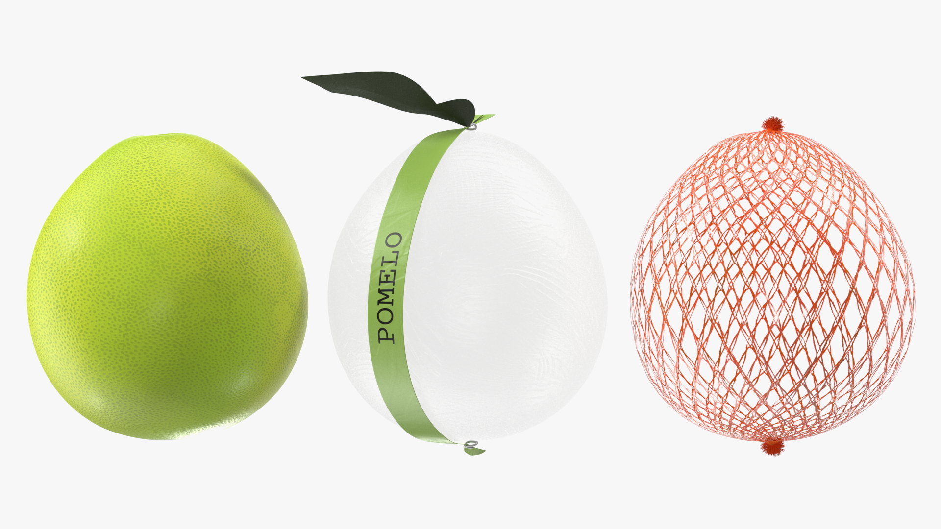 3D model Pomelo Green Fruit Package Fur
