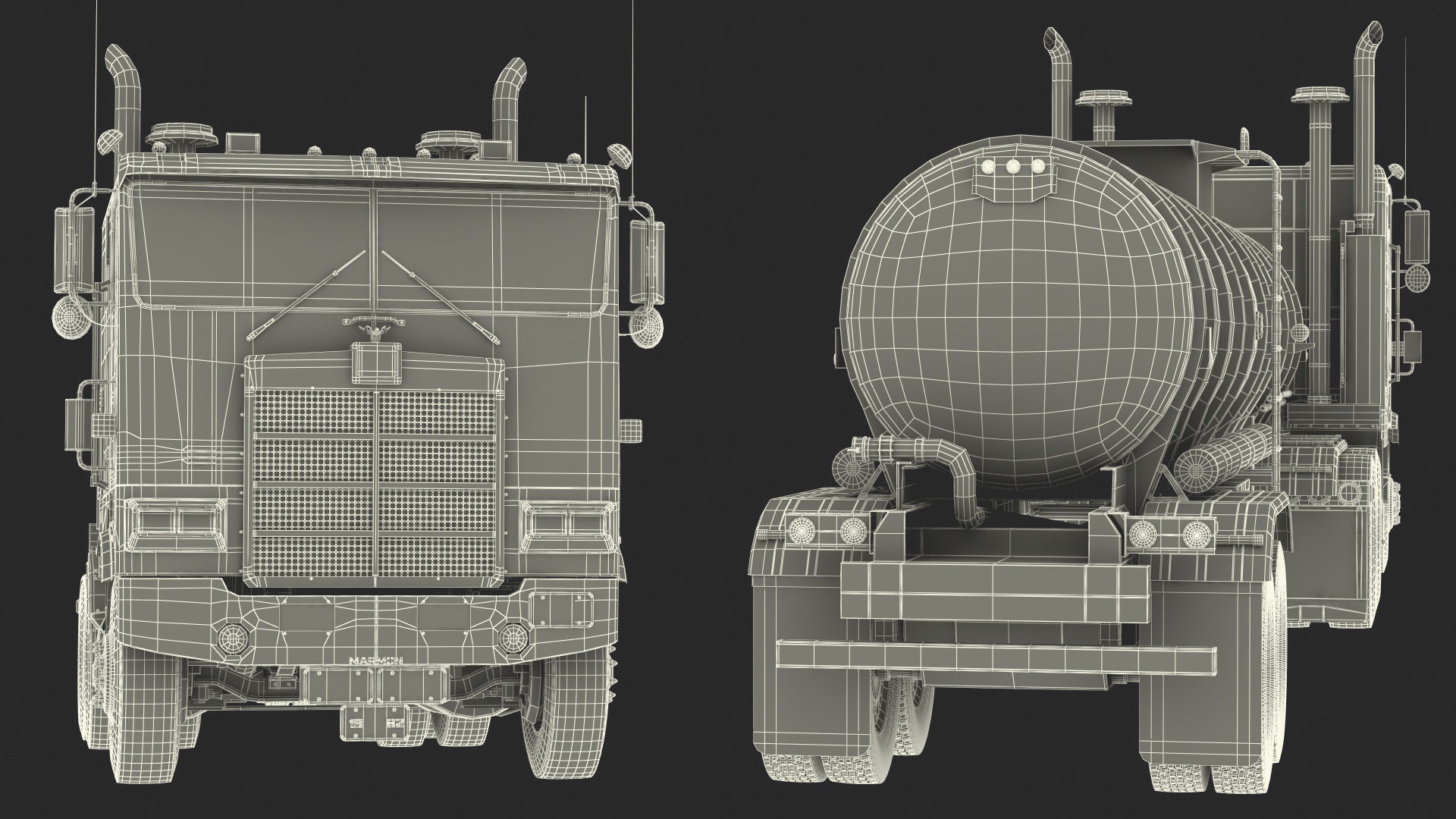 Marmon Truck with Tanker Trailer 3D