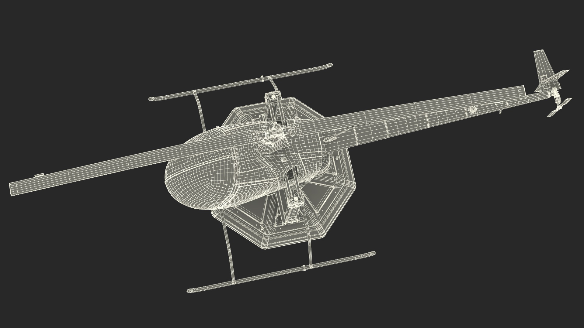 Helicopter Simulator Yellow Rigged 3D model