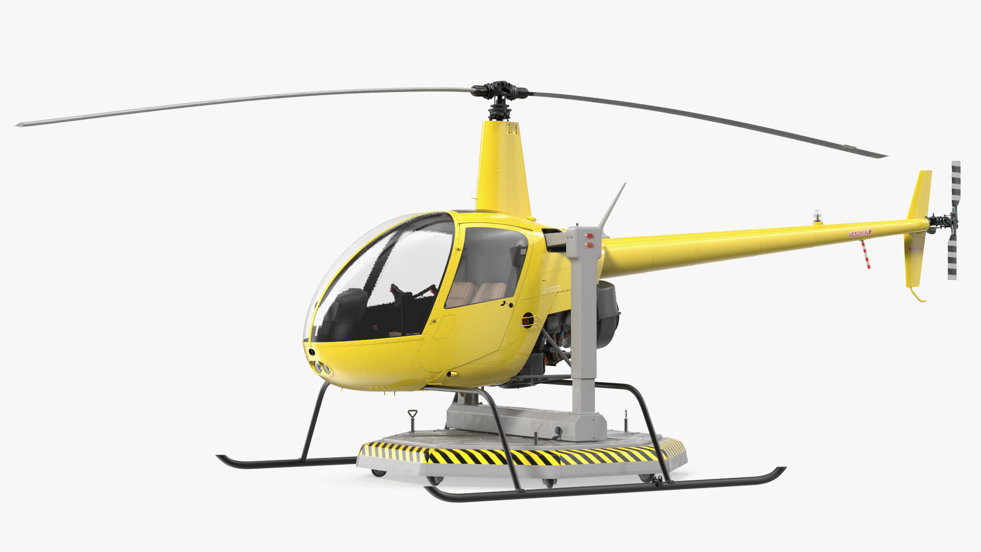 Helicopter Simulator Yellow Rigged 3D model