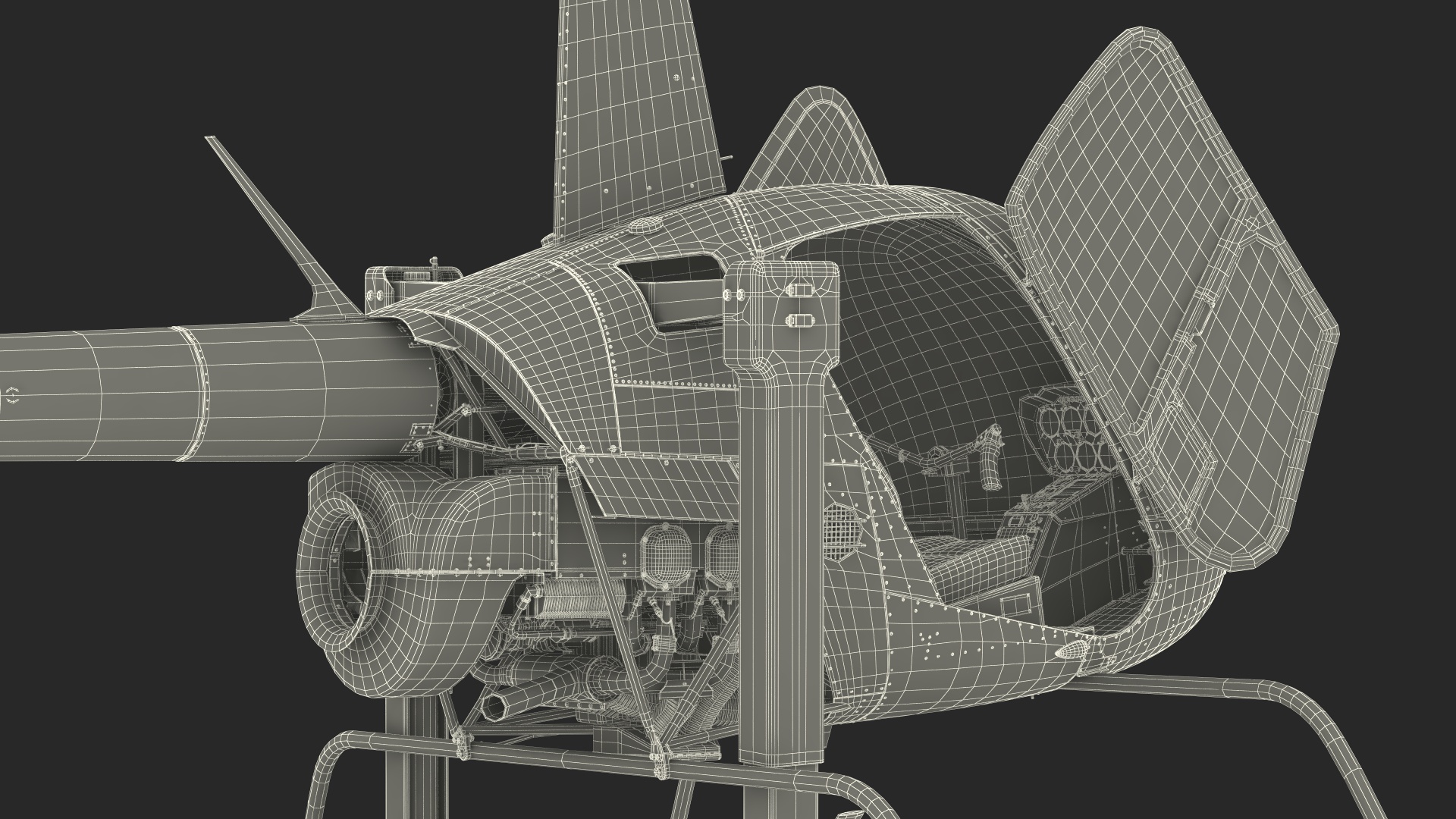 Helicopter Simulator Yellow Rigged 3D model