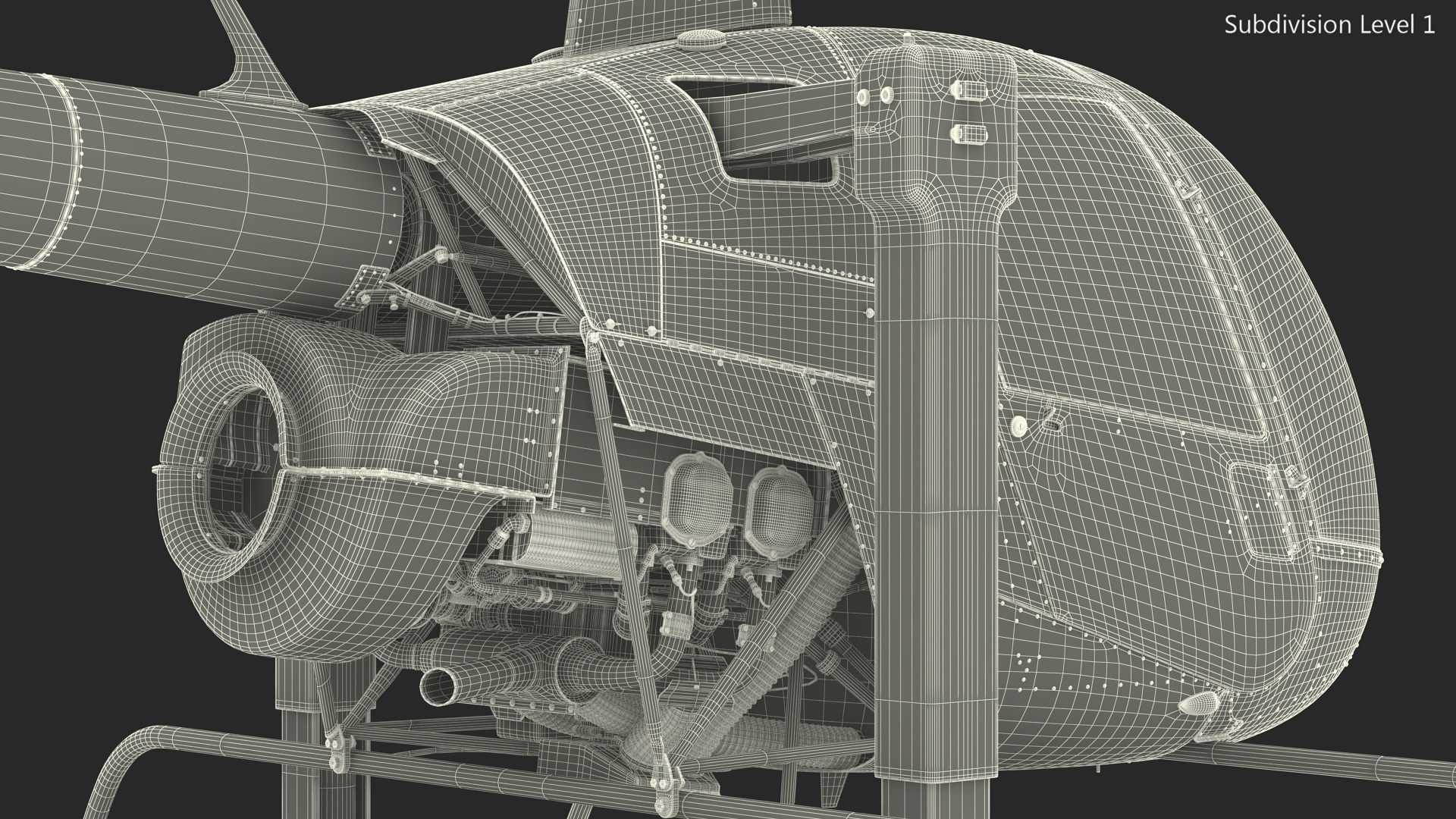 Helicopter Simulator Yellow Rigged 3D model