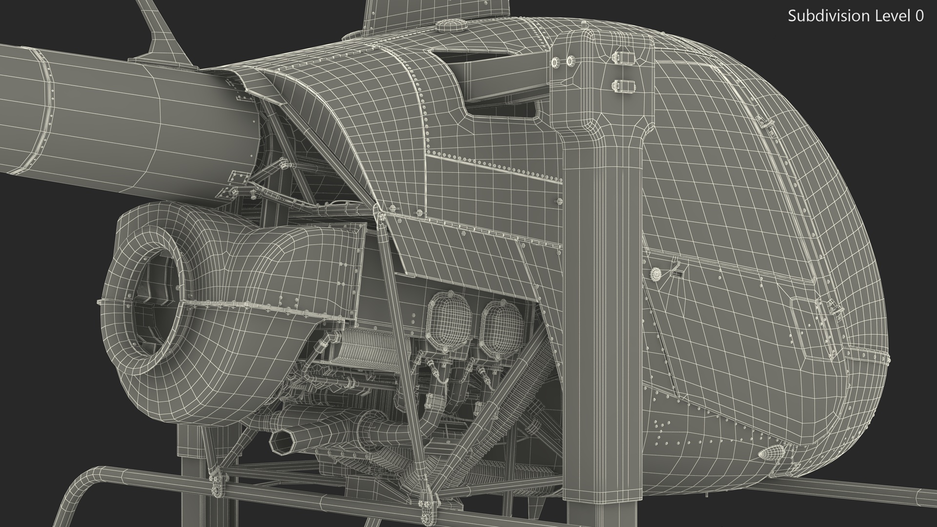 Helicopter Simulator Yellow Rigged 3D model