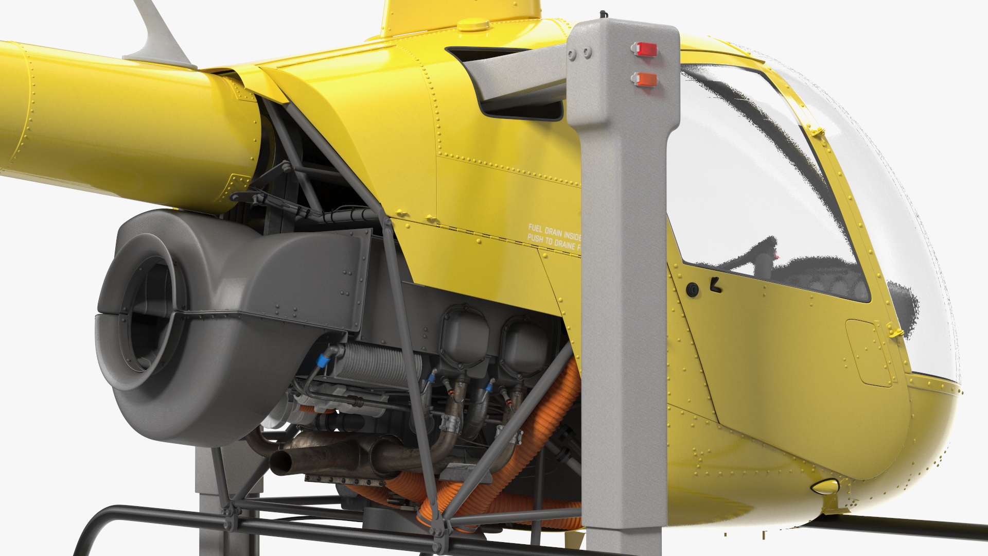 Helicopter Simulator Yellow Rigged 3D model