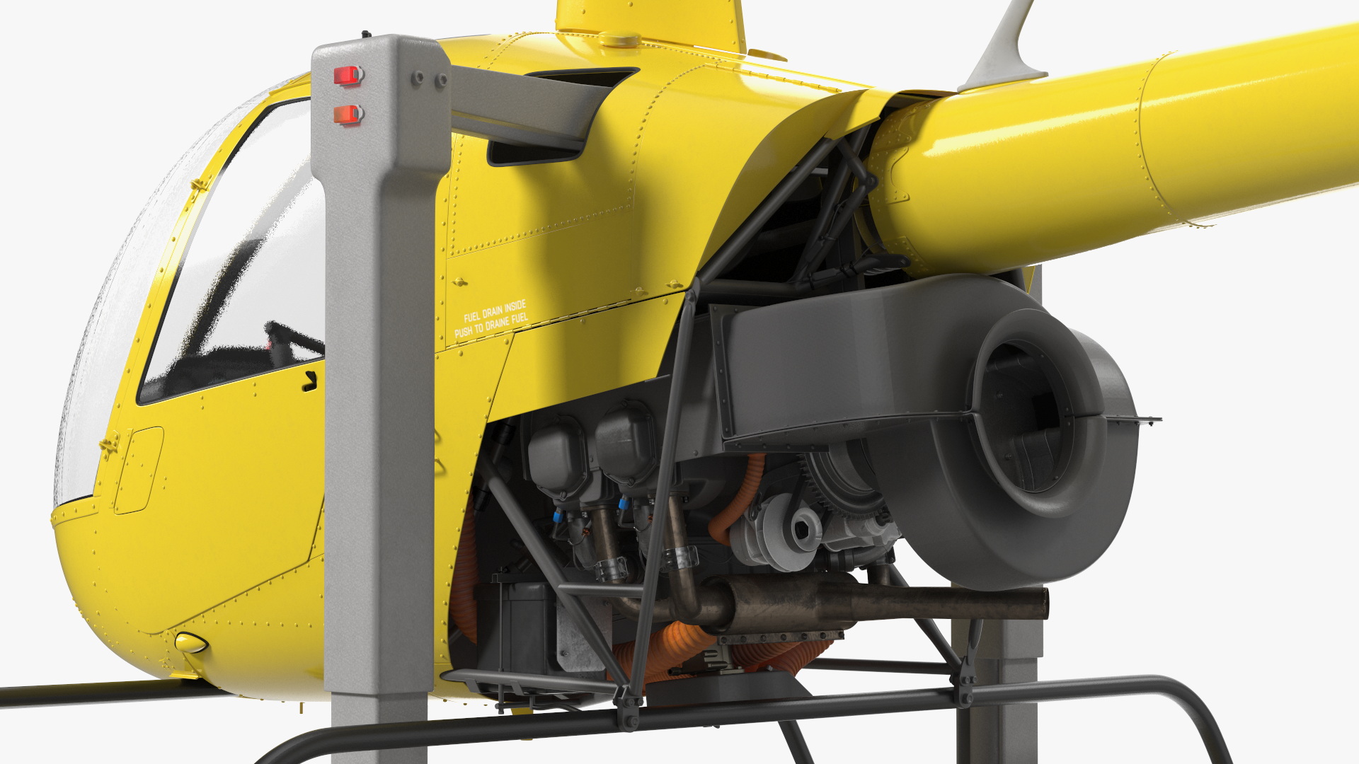 Helicopter Simulator Yellow Rigged 3D model