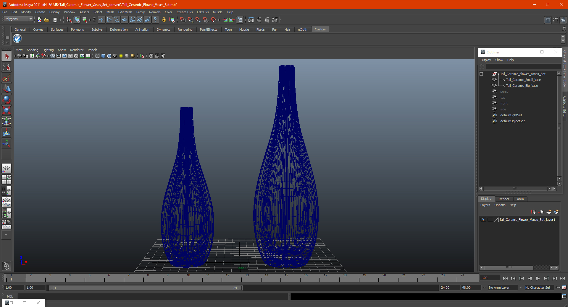 Tall Ceramic Flower Vases Set 3D model