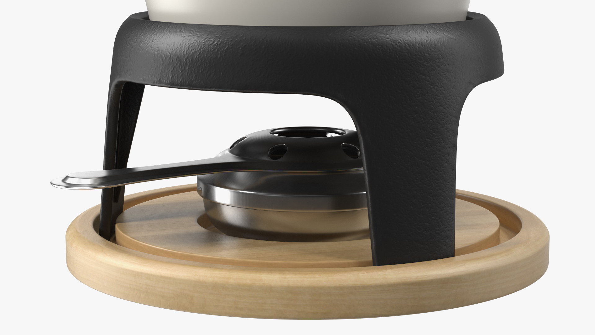 3D Iron Fondue Set Beige