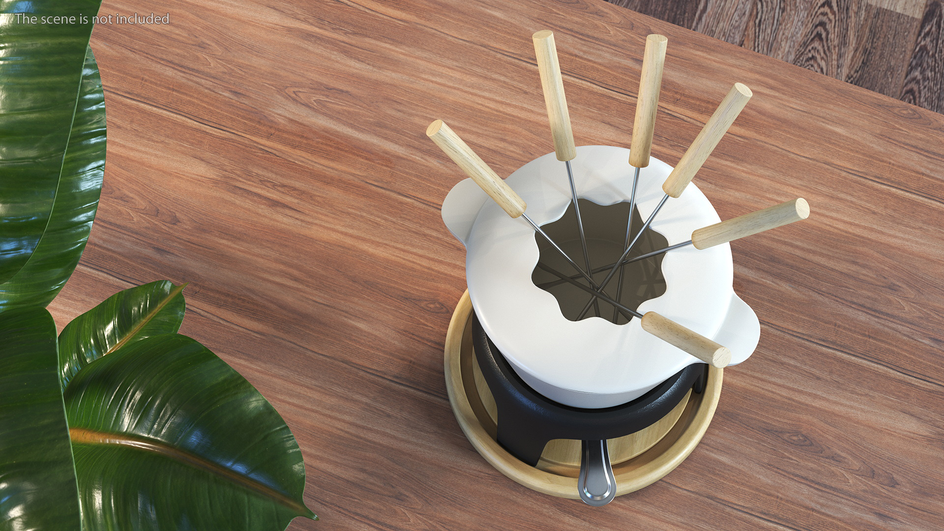 3D Iron Fondue Set Beige