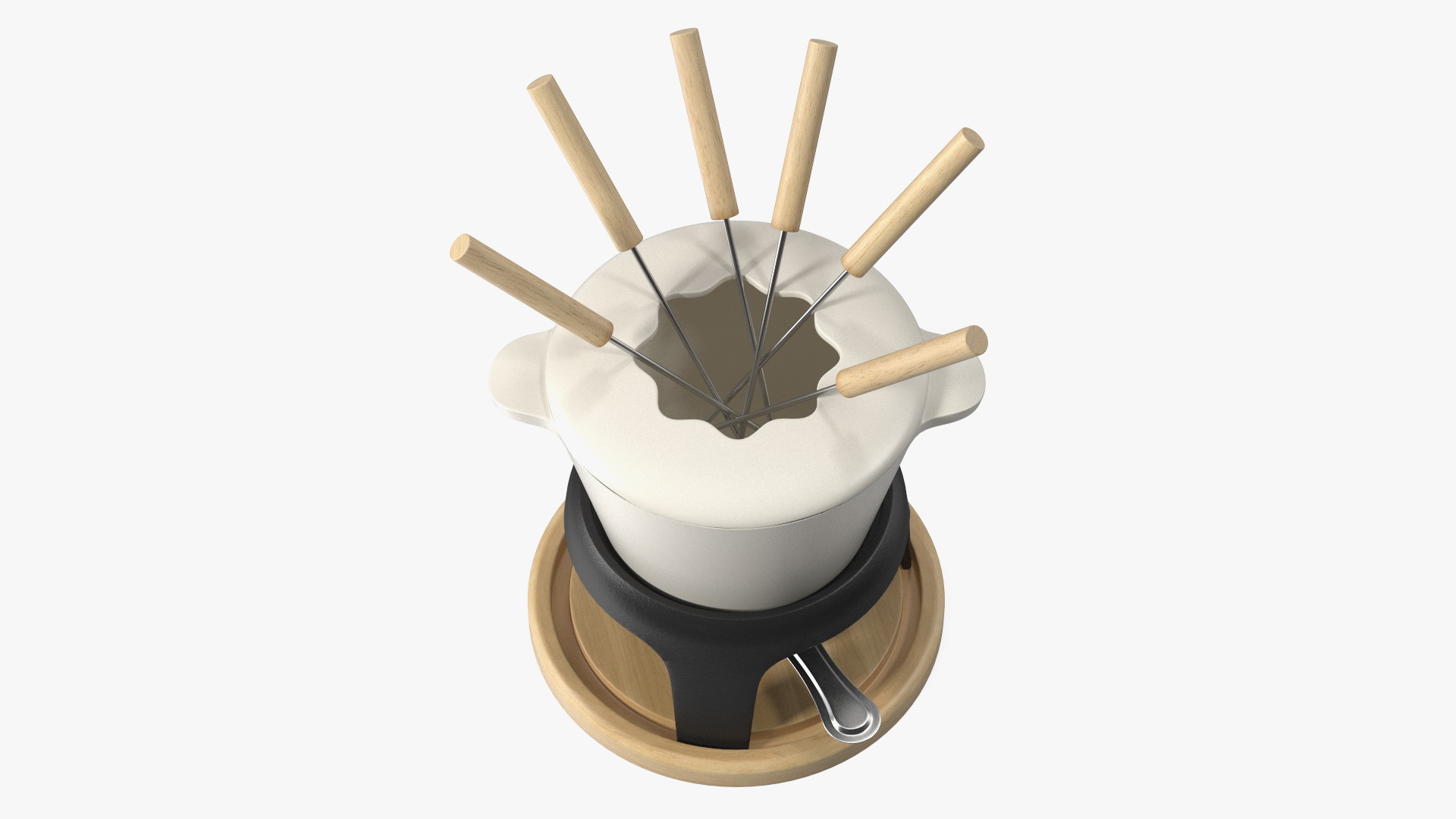3D Iron Fondue Set Beige