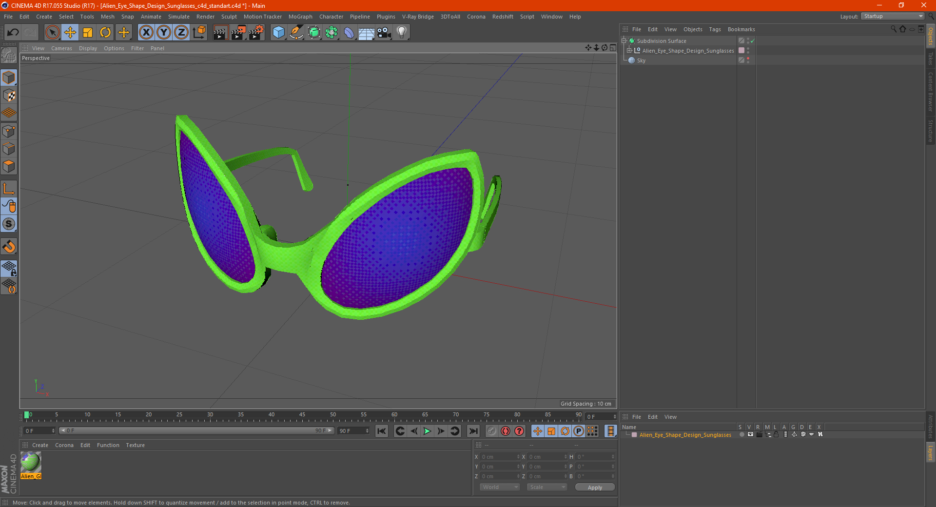 3D Alien Eye Shape Design Sunglasses model