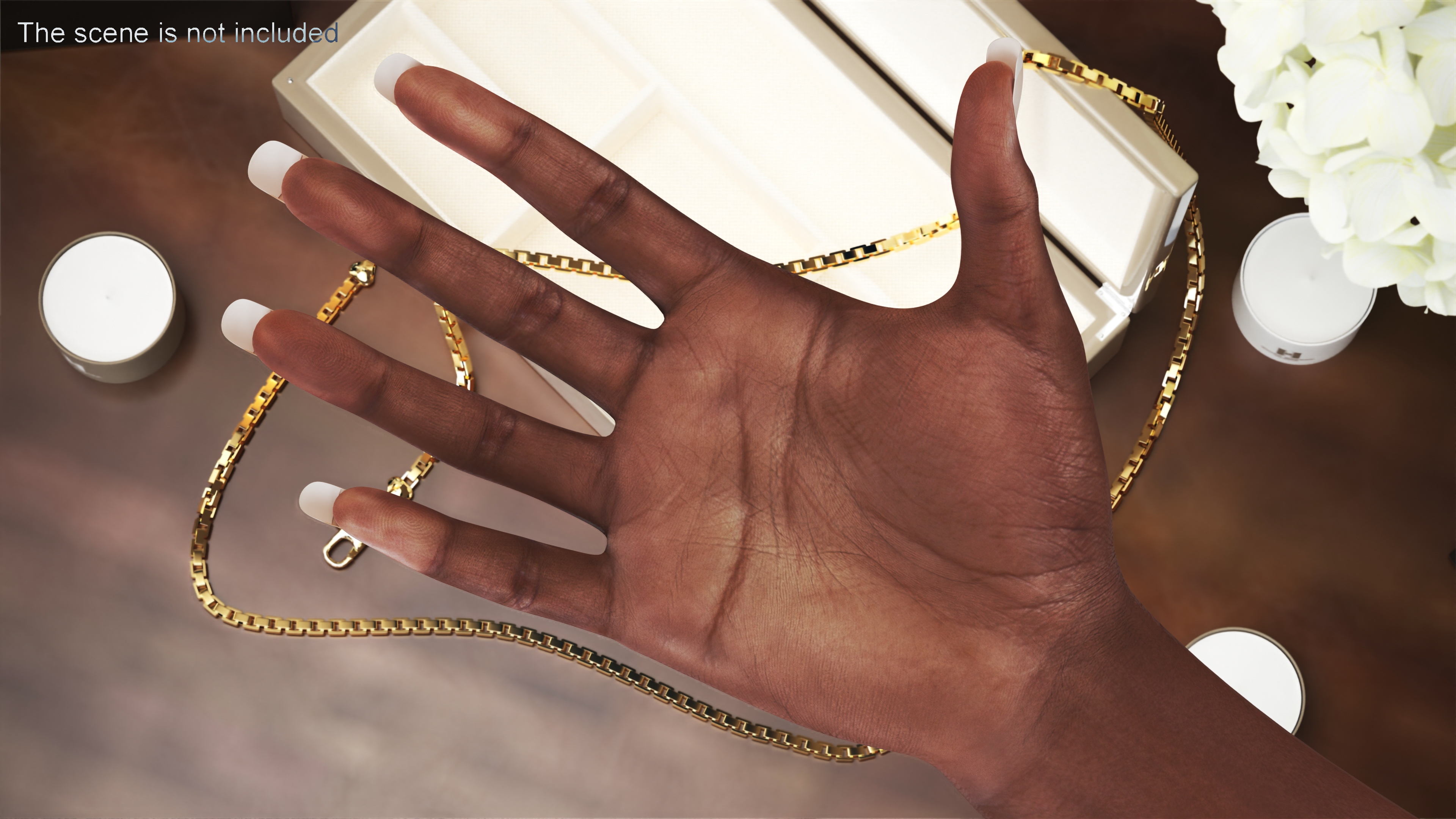 3D Afro American Female Hands Base Pose