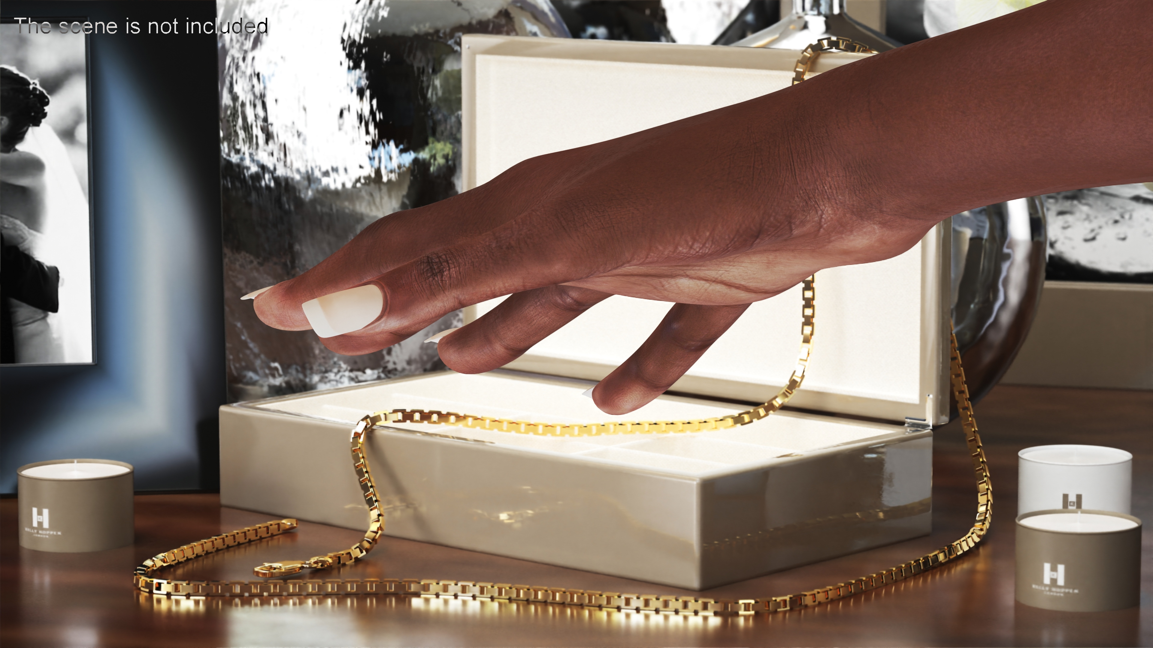 3D Afro American Female Hands Base Pose