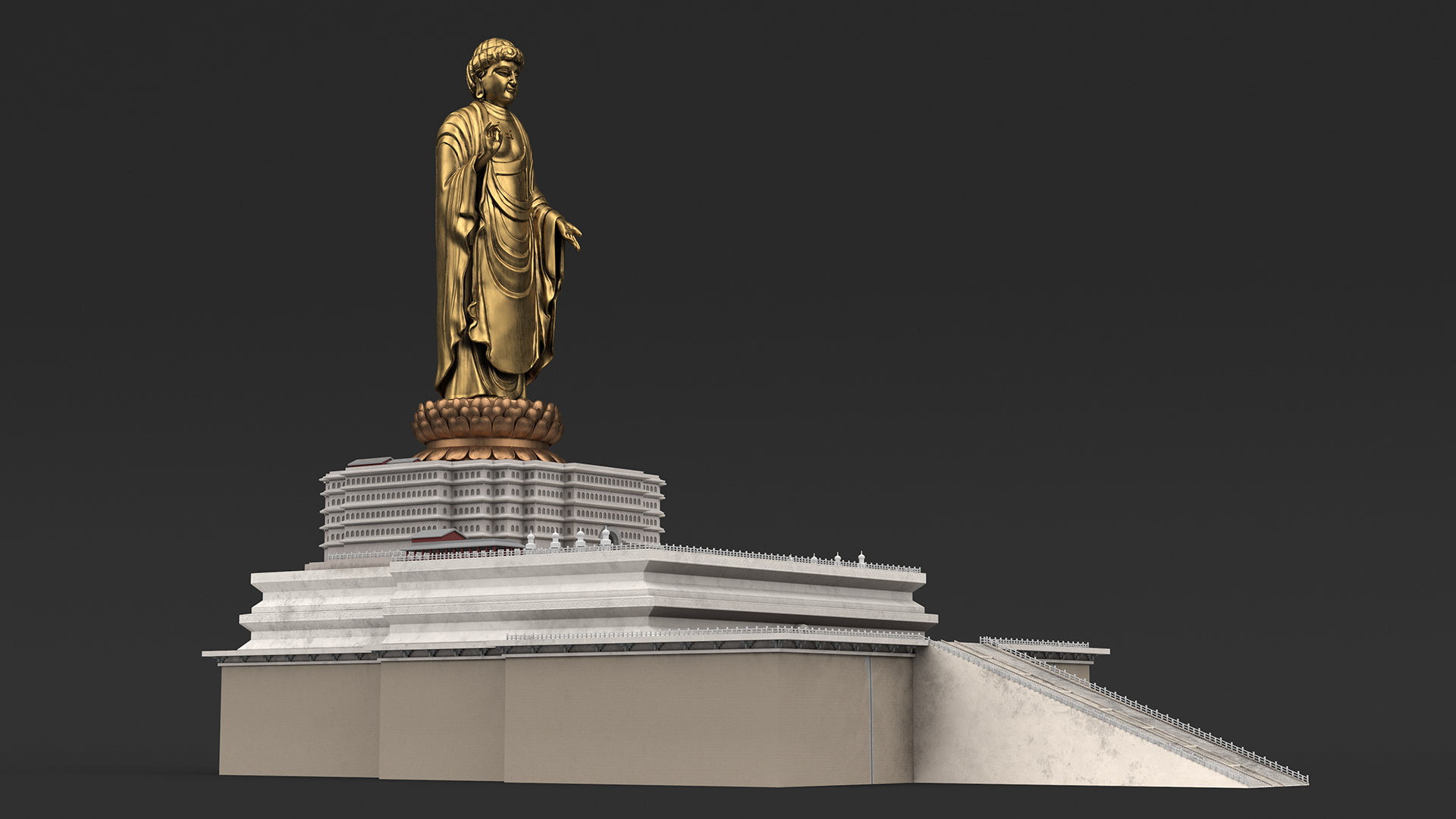 3D model Spring Temple Buddha