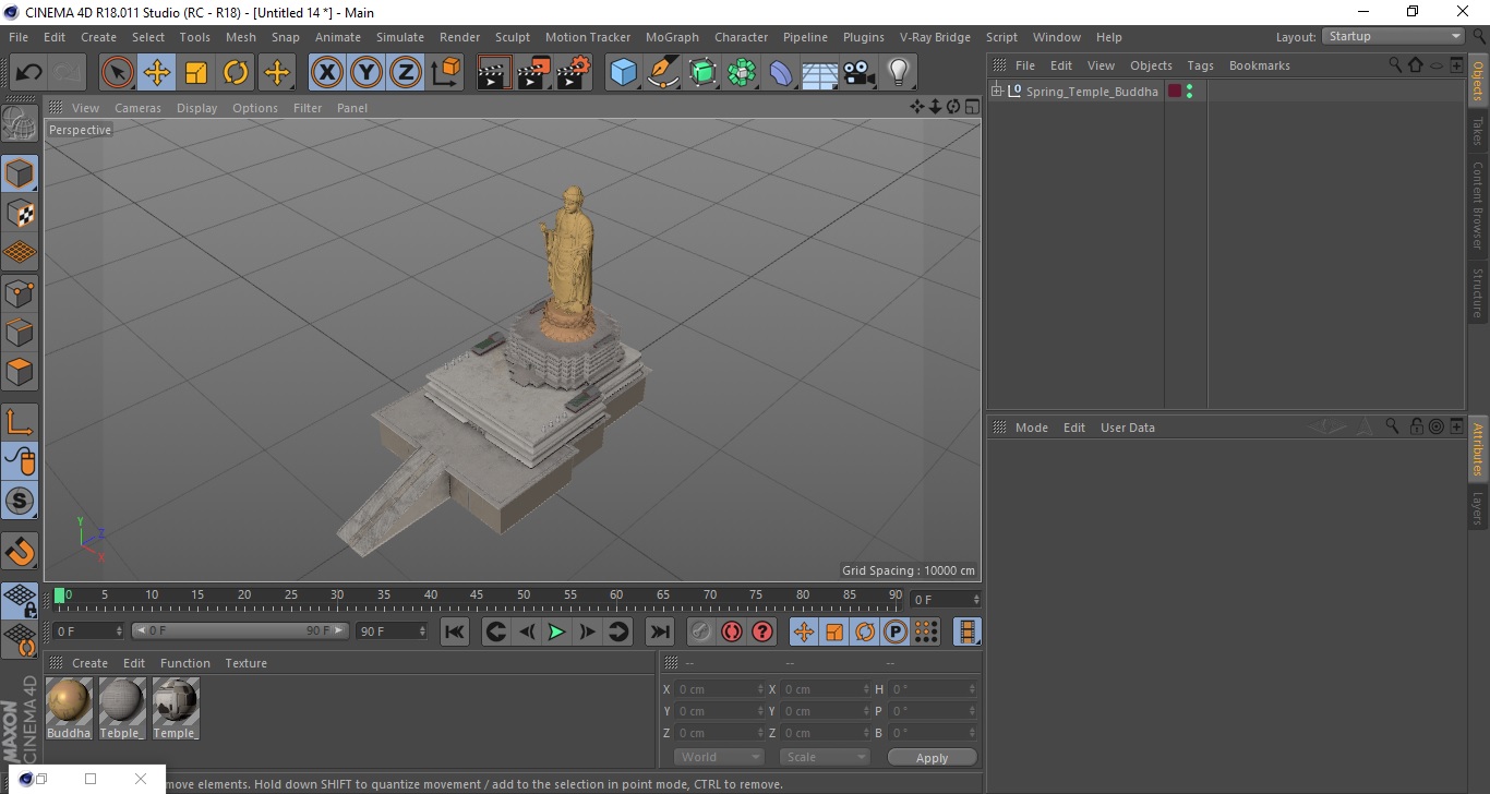 3D model Spring Temple Buddha