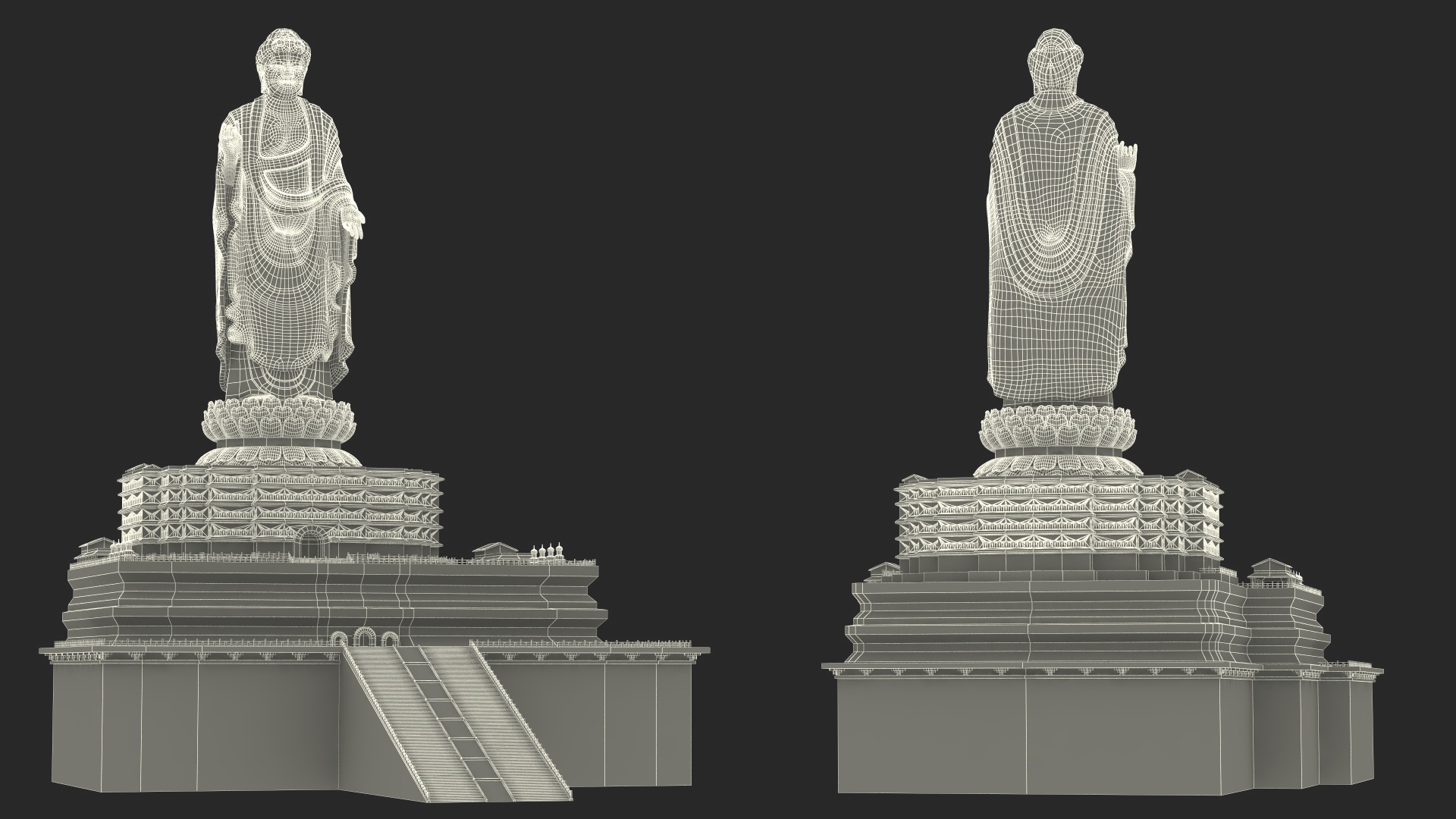 3D model Spring Temple Buddha