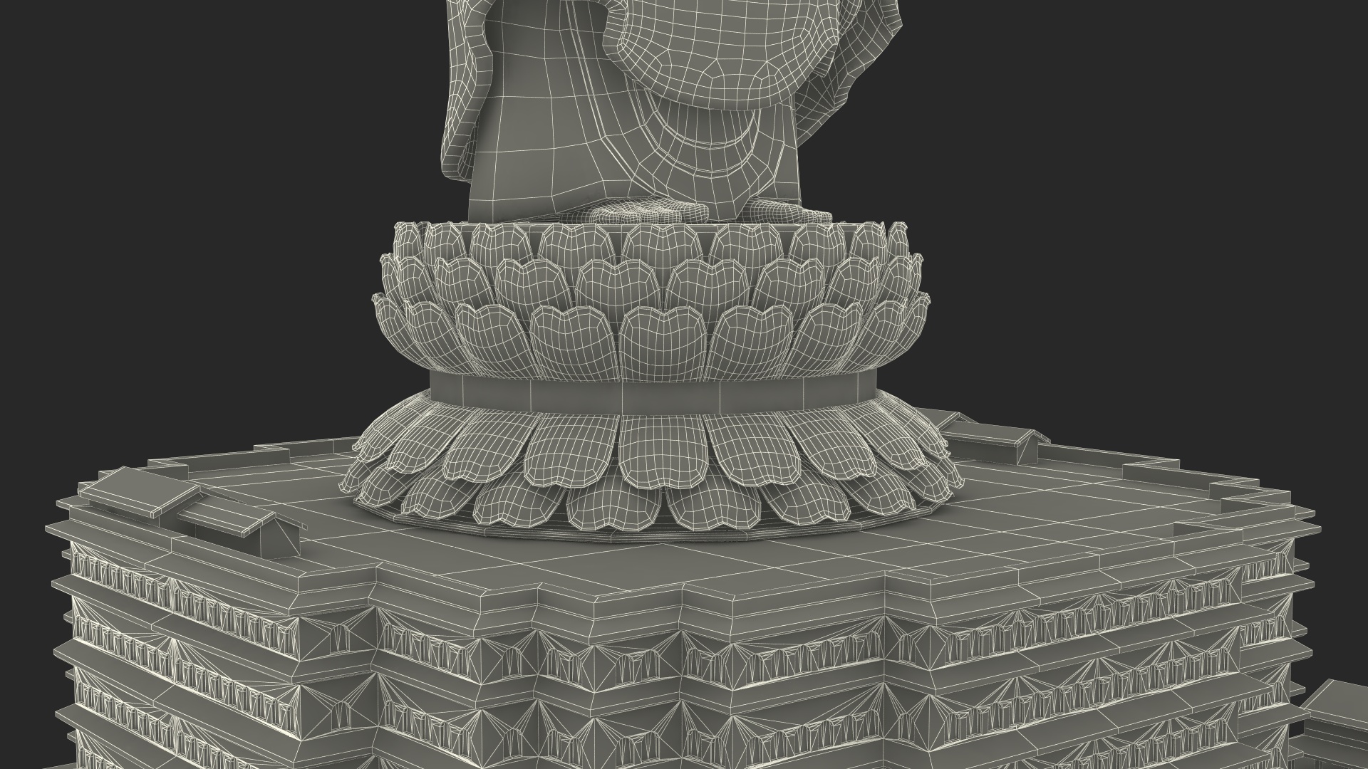 3D model Spring Temple Buddha