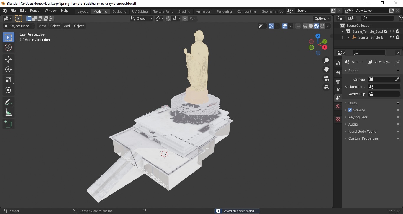 3D model Spring Temple Buddha