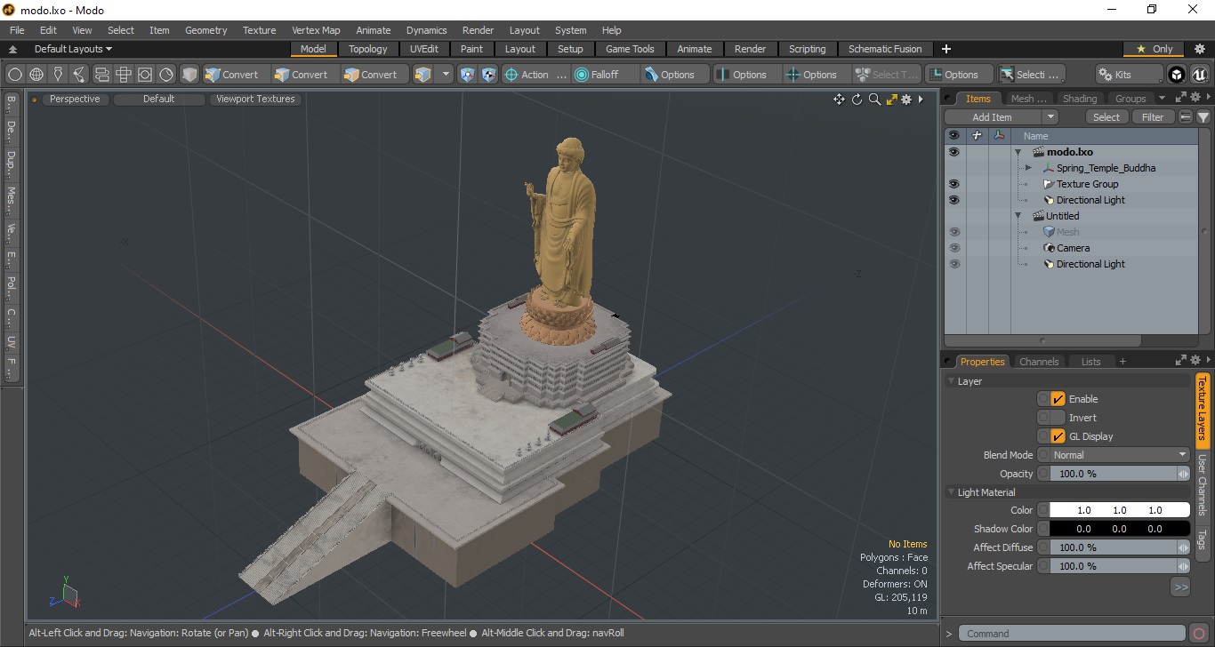 3D model Spring Temple Buddha