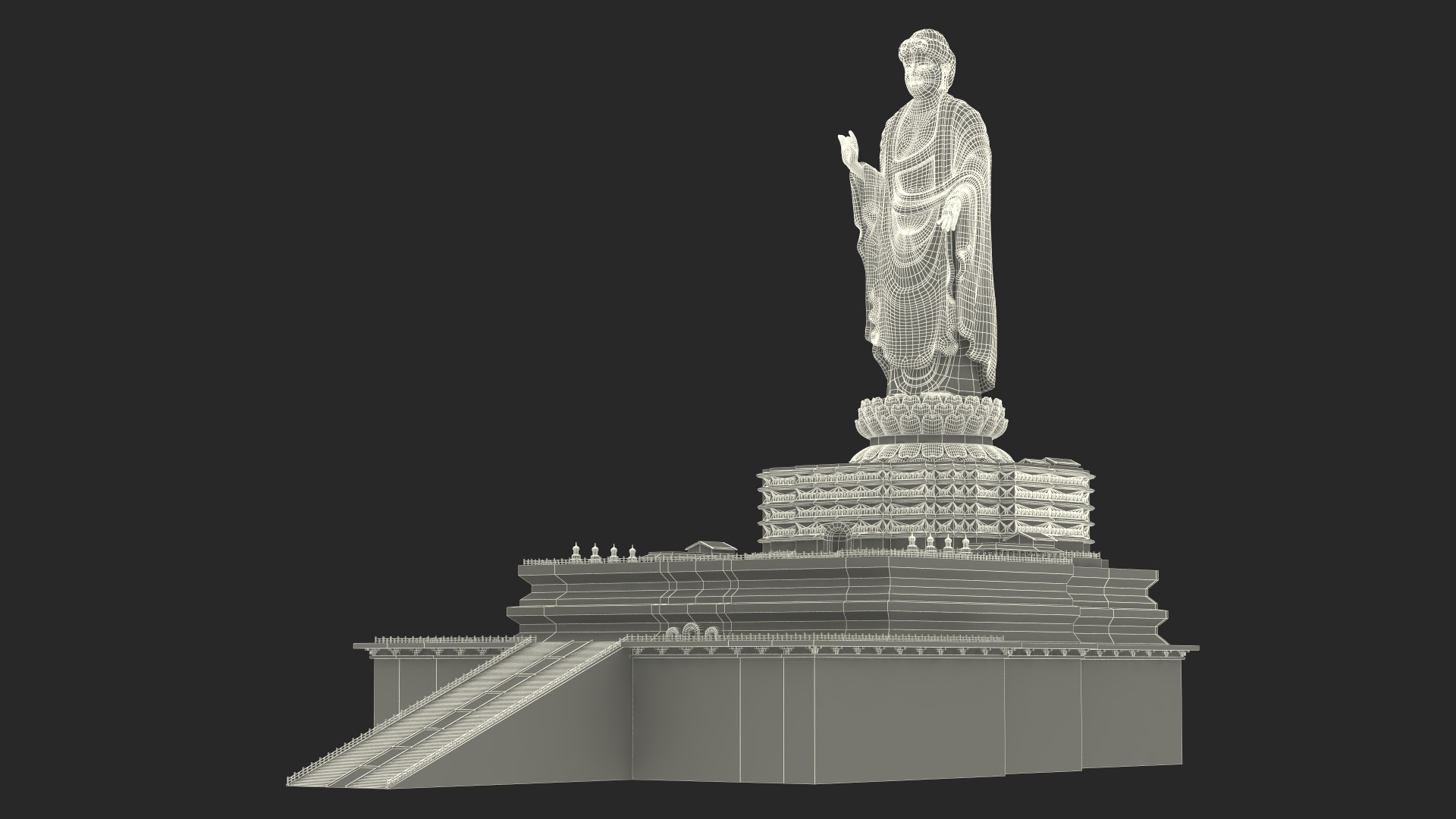 3D model Spring Temple Buddha