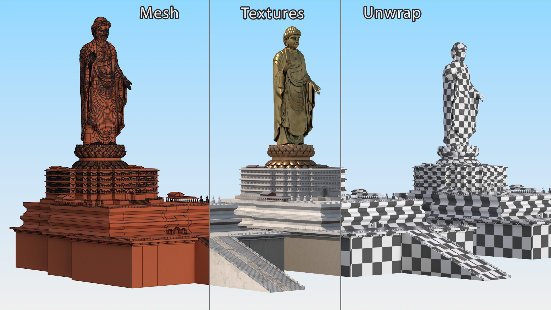 3D model Spring Temple Buddha