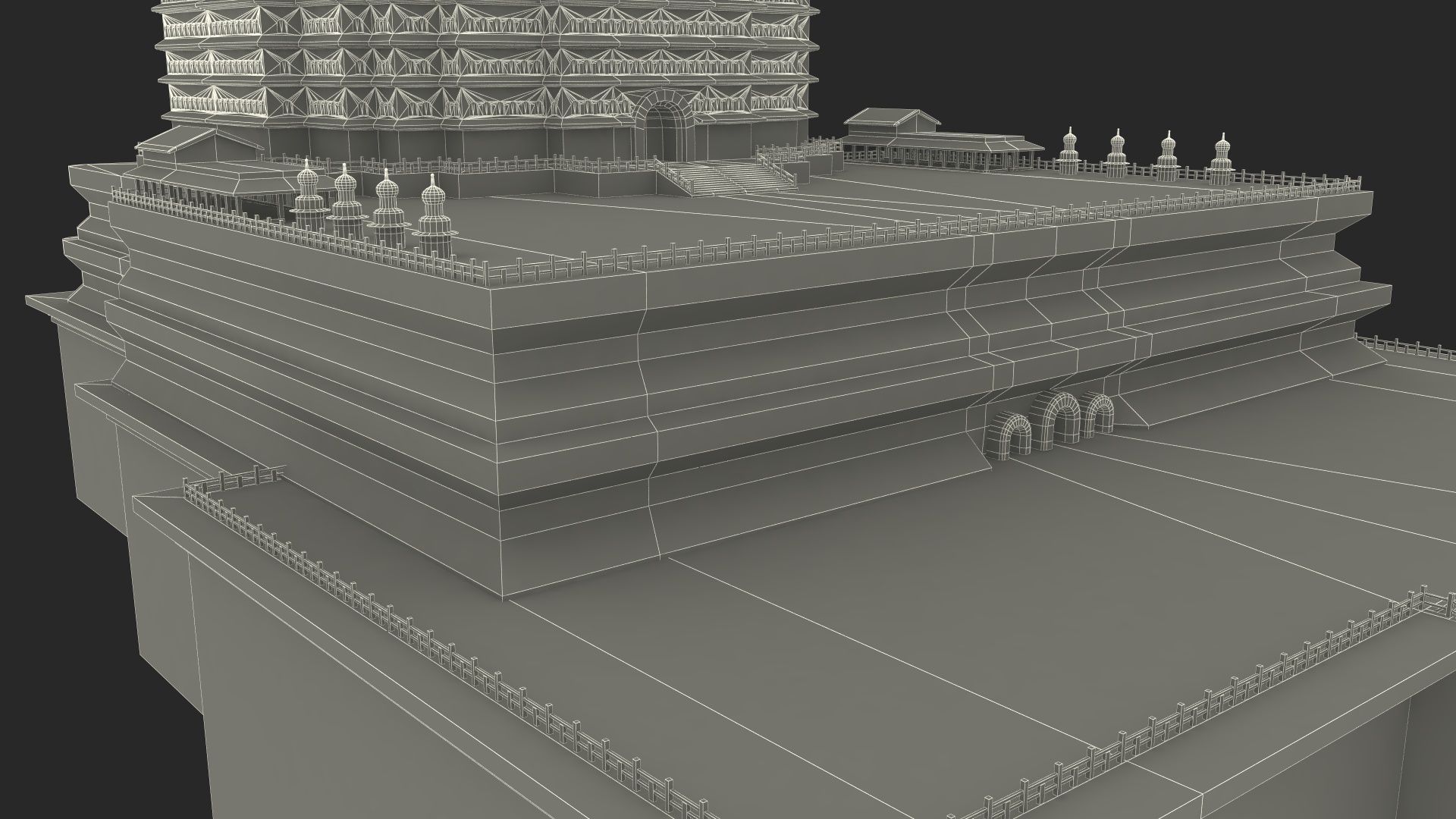 3D model Spring Temple Buddha