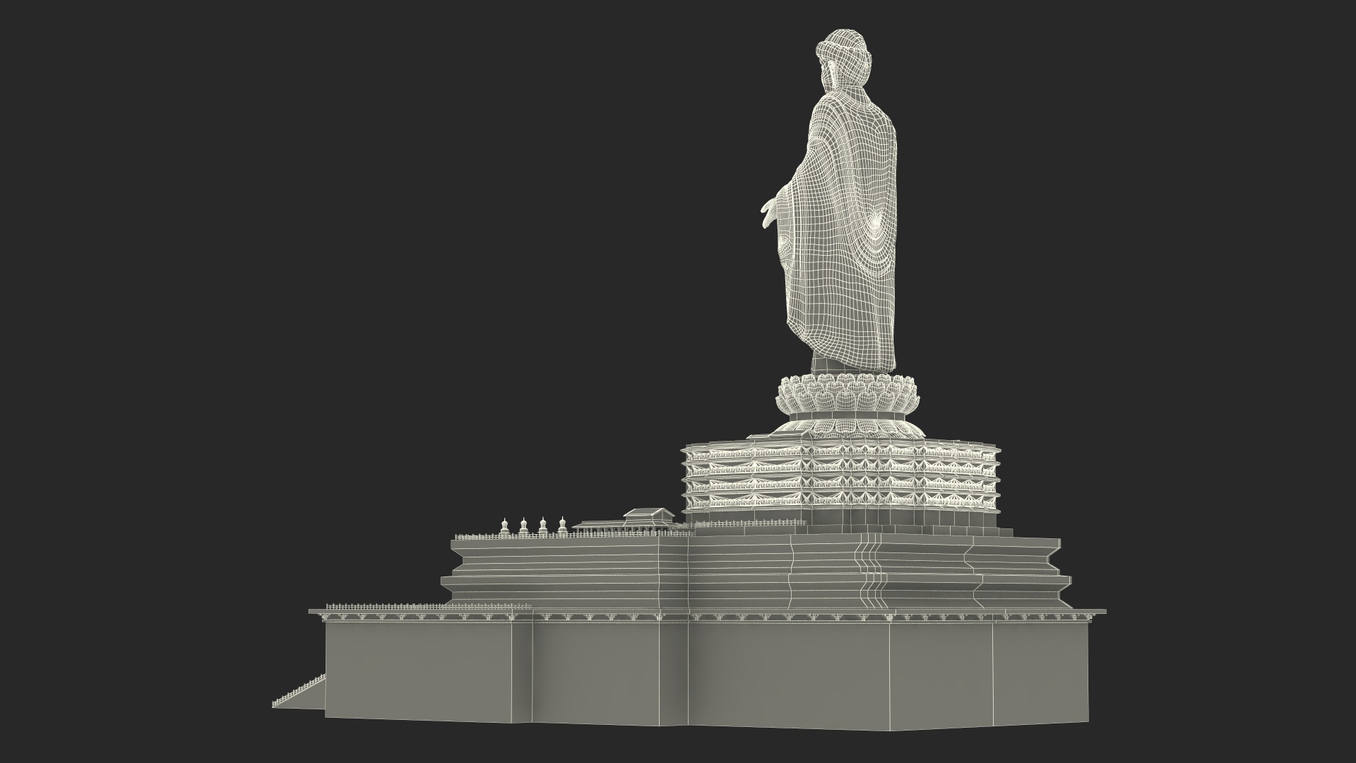 3D model Spring Temple Buddha